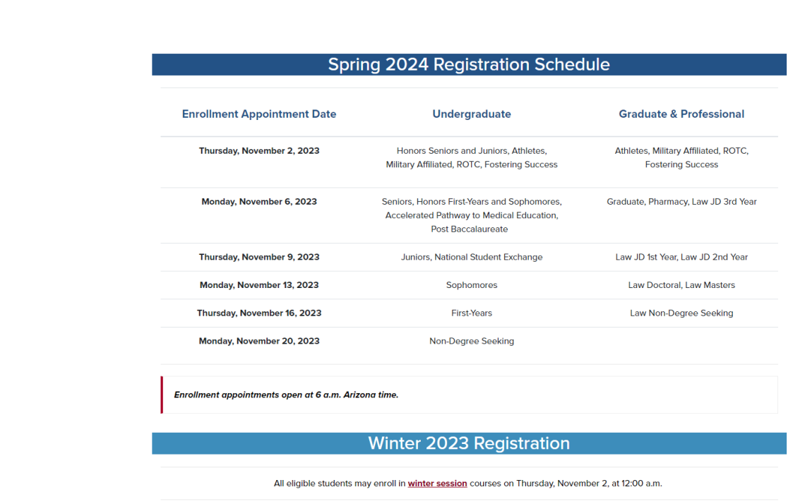 Spring 2024 Registration Norton School of Human Ecology